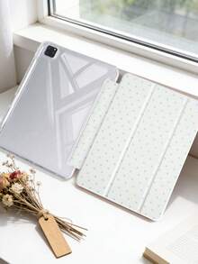 1件全透明壓克力外殼三折平板保護殼 淺藍波點彩繪設計 相容 iPad 10代/11代/10.2/10.5/Air4/Air5/10.9/Pro 11/Air 11-In.(M2)-2024/Pro 11-In.(M4)-2024/Air 11-Inch (M3) 2025/(A16) 11吋 11代 2025 Mini6/Mini7/Air1/Air2/9.7/Air 8(M4)2026(11-Inch) 機型 - 彩色 - 查看 7