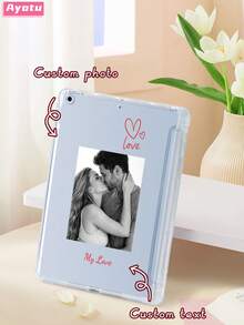 Ayotu Customized Photo & Text Protective Case, Compatible With IPad 10th Gen, Mini 4/5/6/7, Pro 11 Inch (M4)-2024, 10.2 Inch, Also Compatible With Samsung Galaxy Tab S6 Lite 10.4 Inch. This Transparent Protective Case With Pen Slot Can Be Personalized With Photos, Making It An Ideal Gift For Yourself, Friends, Colleagues, Birthdays, New Year, Anniversaries, And Valentine's Day. - Multicolor - View 6