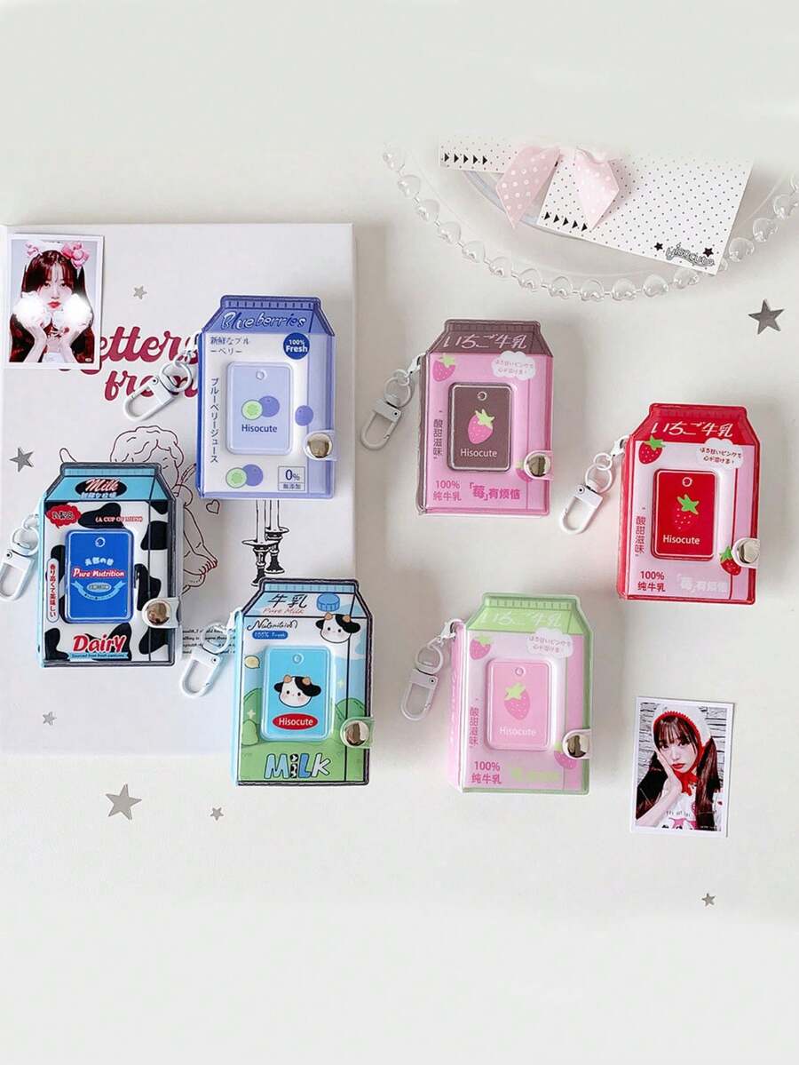 1 PC Cartoon Milk Box Album Student Mini One-Inch Photo Storage Album Fan Idol Big Head Sticker Mini Card Album