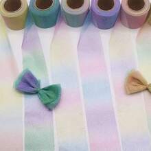 Ombre Mesh Ribbon Gift Packaging Decoration Bow Ribbon, Suitable For Wedding, Birthday Party Decoration, DIY Gift Wrapping - Multicolor - View 8