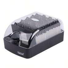 Eagle Business Card Holder Desktop Card Storage Box Push-Button Style Can Store 350 Cards A-Z Index Label Card Organizer Box Black - A - View 8
