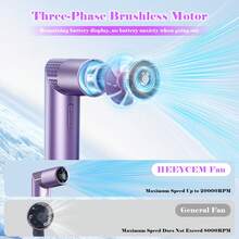 199-Speed Adjustable! 90° Foldable Mini Quiet Fan - Portable, Suitable For Travel, Outdoor, Office, Rechargeable Personal Fan - Multicolor - View 8