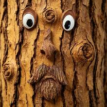 1pc Tree Face Tree Monster Sensory Resin Decor, Easter Outdoor Tree Bark Creative Decoration, 3.37"X4.33"X2.76" - B - View 4