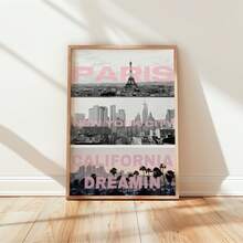 1pc Frameless Fashion City Travel Art Wall Print, Urban Aesthetic Poster Suitable For Bedroom, Dorm, Living Room Decor, Back To School Season, Poster, Room Decor Gift - City - View 1