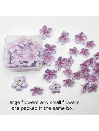 20 chiếc ghim hình hoa màu hồng và tím, ghim trang trí 3D hình hoa đào hoạt hình dễ thương bằng nhựa, thích hợp để trang trí bảng ghim, ảnh, tường ảnh, bản đồ và đồ dùng học tập, vật liệu trang trí ngày lễ.