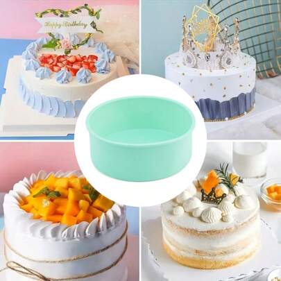 Khuôn bánh silicon tròn 4"6" dễ sử dụng, thích hợp cho các bữa tiệc gia đình, làm bánh phô mai, pizza, nướng bánh, chống rò rỉ và dễ lấy bánh ra, thích hợp cho Halloween và Giáng sinh.