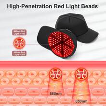 2026 Upgraded Hair Growth Cap – Blue& Red Light 3 Levels Light Therapy Device For Hair Regrowth,  Red Light Cap For Both Men And Women - 黑色 - 查看 2