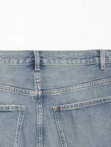 DEEKA Summer New Women's Fashion Asymmetric Denim Mini Skirt Casual - Blue - View 5