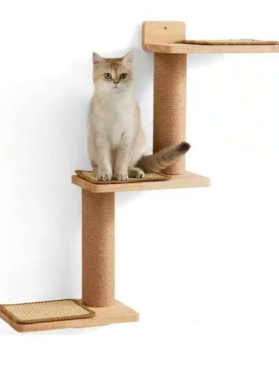 Sisal Cat Scratching Post Rotatable Wall-Mounted Pet Climbing Frame, Multi-Layer Cat Tree Hanging On The Wall
