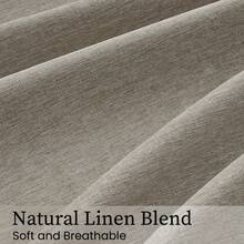 2 Panels Natural Pinch Pleated Semi-Shading Curtains Textured Linen Blended Window Curtains For Living Room Bedroom Pinch Pleat Drapes With Hooks - 深亞麻色 - 查看 4