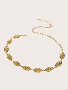 1pc Boho Gold Embossed Women's Waist Chain, Stylish Vintage Belt For Vacation, Wedding Guest And Club Outfit, Adjustable Retro Western Dress Chain, Suitable For Dresses, Pants, Crop Tops Holiday Accessories - Gold - View 4