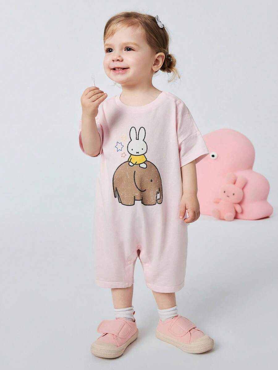 mini bala Pelele de bebé para exteriores, suave, transpirable y que absorbe el sudor, colaboración con Miffy, verano 2026 - blanco rojo - Ver 1