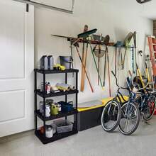 4 Shelf Unit, Heavy-Duty Shelving Storage Rack For Home And Garage, Black - Multipurpose Standing Plastic Organizer Shelves For Organization - 4 Shelf - View 2