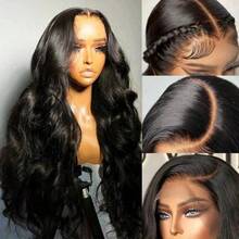 34 Inch Glueless Wigs Human Hair Pre Plucked 13x4/13*6 HD Lace Front Wigs Human Hair Glueless 200% Density Body Wave Lace Front Wigs Human Hair With Baby Hair Natural Black - Natural Black - 查看 2