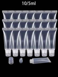 20/10/6/1 piezas Tubo de bálsamo de labios vacío suave y transparente de 5ml, portátil, para viajes, envase de brillo de labios DIY, herramienta de empaque cosmético para mujeres/niñas - Multicolor - Ver 1