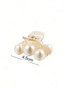 1pc Elegant Charming Petite Cute Faux Pearl Hair Clip Suitable For Bangs And Back Of Head - Multicolor - View 4