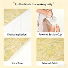 双层蕾丝遮阳帘，夏季汽车挡风玻璃遮阳帘，吸盘式防紫外线隔热帘，蕾丝防蚊侧窗遮阳帘，汽车内饰遮光隔热帘（不含珍珠系带） - A - 查看 11