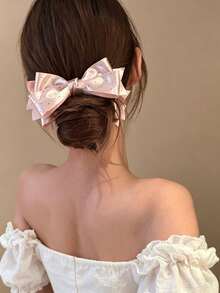 1 New Dot Bowknot Banana Clip For Women Multi-Purpose Ponytail Braid Hair Accessories,Bobby Pin,Hair Claws - Multicolor - View 7