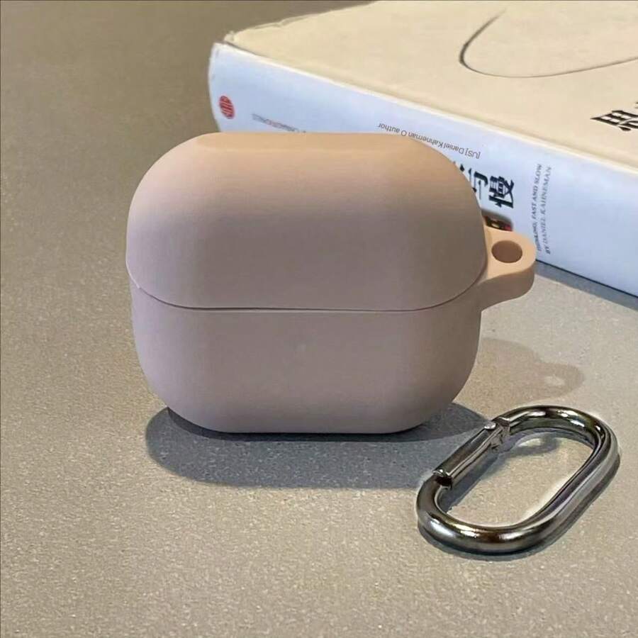 2毫米厚硅胶保护套，带挂绳钩，兼容三星Galaxy Buds3和Buds3 Pro，纯色防摔 - 黑色 - 查看 1