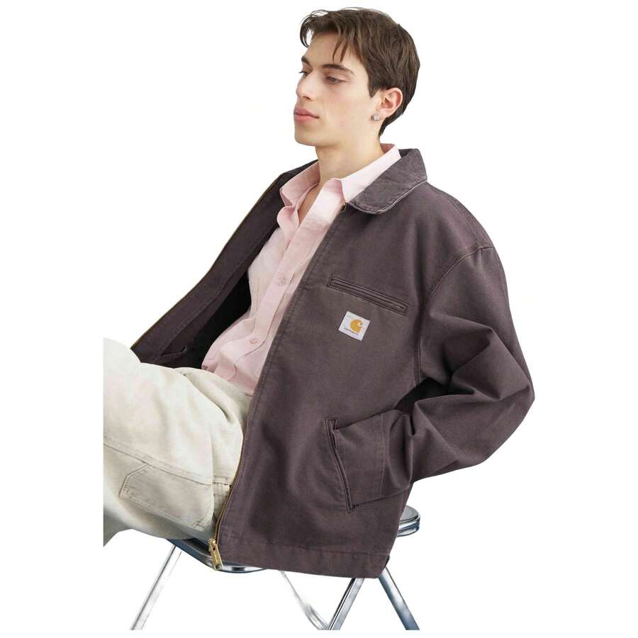 Carhartt Wip جاكيت ديترويت رجالي باللون البني - بني - مشاهدة 1