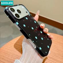 Koolife 1件五角星圖案手機殼，純色底色，PC+TPU材質，韓系時尚風格，防摔保護殼，適用於 iPhone 18 Pro/18 Pro Max/13 14 15 16 17 17 Pro 17 Pro Max - 黑色 - 查看 3