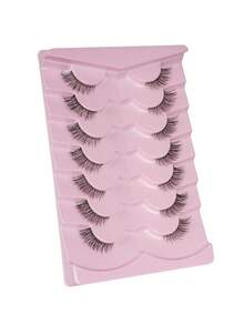 SEXYSHEEP 7 Pairs Half Cat Eye False Eyelashes, Natural Exquisite Faux Mink Hair Texture Soft, Suitable For Natural Makeup - Black - View 2