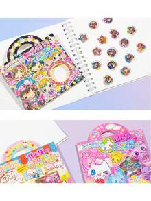 High Quality 3D Cute Stereoscopic Stickers, Shiny Embossed Decor, Japanese Anime Cartoon Style, Crystal Embossed Gem Diamond Stickers, Solid Texture, Exquisite Stereoscopic Design; Reusable Waterproof Stickers - Multicolor - View 11