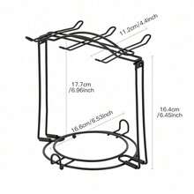 Minimalist Mug Hook, Foldable Cup & Saucer Iron Rack, Niche Design Black/Gold Foldable 6-Cup Rack - Multicolor - View 3