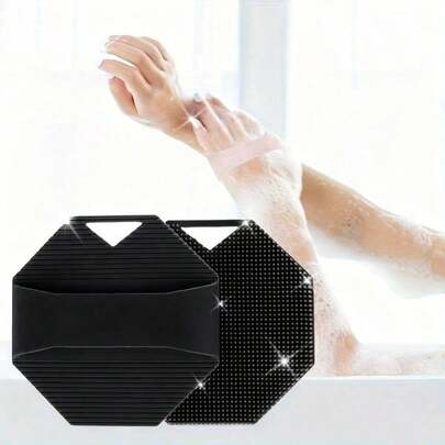 1pc Soft Anti- Body Scrubber Shower Brush - Gentle Exfoliating Bath Brush For Deep Cleansing, No Battery Needed, Easy To Clean, Ideal For Sensitive Light Beige, Body Scrubber For Bath, Shower Scrubber, Ergonomic Design, Smooth Texture, Body Scrubber, Bathroom Accessorie, Shower Accessorie, Body Brush, Bath Brush, Shower Brush