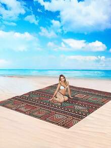 1pc New Waterproof Anti-Sand Digital Printed Beach/Picnic Mat, Fashionable And Fresh Pattern, Suitable For Outdoor Camping And Picnics - Multicolor - View 9