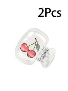 2D Flat Design Luxury Crystal Sakura Flower Shaped Toothbrush Holder, Suitable For Various Size Travel Cases, With Ventilation Holes To Keep Toothbrush Head Clean And Dry, Transparent Dust-Proof Toothbrush Cover, Portable Hygienic Toothbrush Protector For Ladies And Girls, Cute Bathroom Accessory For Home And Travel, Transparent Clip-On Toothbrush Protector - Multicolor - View 12
