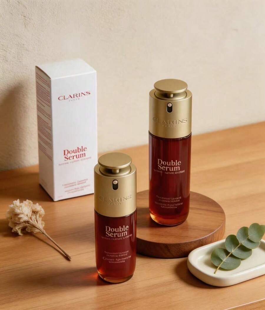 Clarins Double Serum Anti-Aging + Anti-Wrinkle Serum 50ml Duo - Huyết thanh - Xem 1