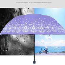1pc 10-Rib Large Floral Pattern Folding Umbrella With UV Protection, Casual Lightweight Portable Compact Umbrella For Rainy/Sunny Outdoor Activities - Multicolor - View 6