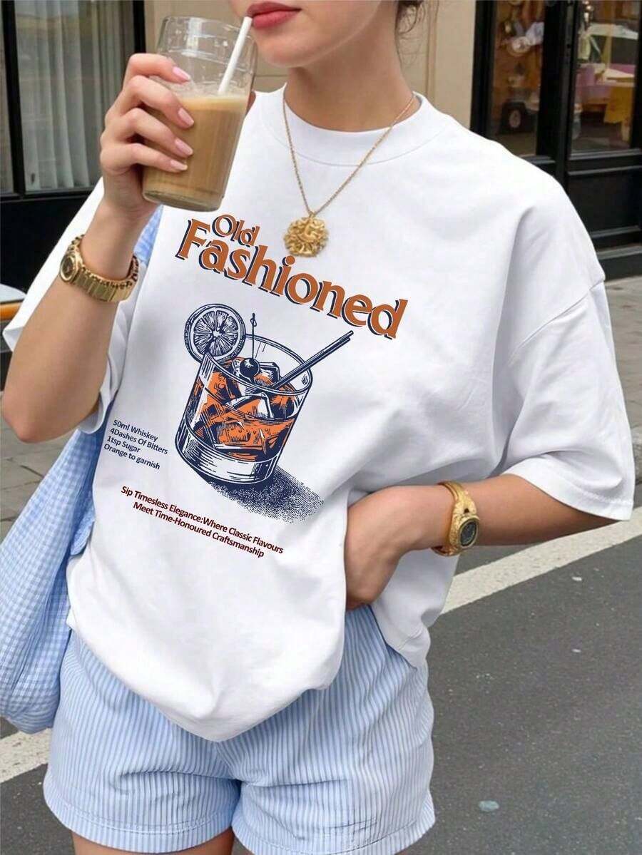 Camisetas manga corta mujer ¡Nueva Camiseta Manga Corta Unisex Estampada, Cuello Redondo Holgado, Cómoda y Ligera. Ideal para Oficina, Escuela o Salidas, Versátil para Parejas y Uso Diario - Blanco - Ver 1