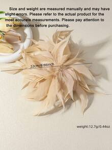 1 pieza Broche de pluma artificial colorida estilo bohemio hecho a mano, elegante y versátil alfiler de solapa, accesorio de moda para traje, vestido, ocasiones cotidianas o formales, regalo ideal para ella - marrón claro - Ver 3