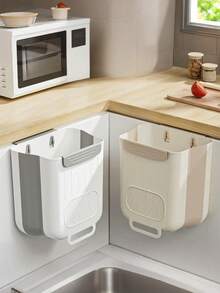 Space Saving Foldable Trash Can Portable, Multifunctional, Suitable For Kitchens, Cars, Bathrooms - Enhanced Decoration, Wall Mounted Or Cabinet Door Hanging Trash Cans - A - View 10