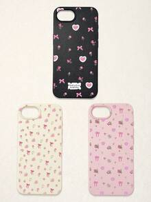 3pcs Floral, Bow, Litchi Texture Faux Leather Phone Case, Sweet, Romantic, Cute Style Print, Compatible With IPhone & Galaxy Phones ( 11, 17 Pro Max, 17 Pro, 15, 13 Pro Max), Galaxy (S24 Ultra, S25 Ultra) - Multicolor - View 54