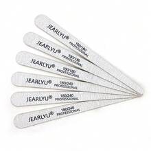 JEARLYU 2/8/12/20/50 piezas Limas de uñas de doble cara, tablas de esmeril grises, palitos de lijado de manicura profesional, delgados y lavables - Gris - Ver 16