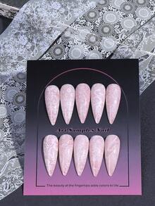 10卷/盒 白色蕾丝美甲箔纸贴纸，复古优雅花卉星空图案，DIY迷人新娘美甲装饰 - 白色 - 查看 8
