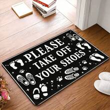 Vintage-Style Black Welcome Mat-Featuring The Slogan "What Happens On The Patio, Stays On The Patio"-Machine-Made, Washable, Non-Slip, And Portable; A Premium, Durable, Non-Slip, And Absorbent Indoor/Outdoor - White - View 12