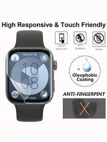 2-5 PIEZAS Película de Hidrogel Protector de Pantalla Curva Completa Compatible con Reloj FIT 3/4/4pro Accesorios Protector de Pantalla 9D para Reloj FIT 3/4/4pro Sin Vidrio - transparente - Ver 4