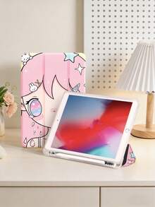 1 chiếc ốp lưng bảo vệ máy tính bảng hình minh họa cô gái mắt to hoạt hình dễ thương, tương thích với iPad 10.2 inch 2021/2020 thế hệ thứ 10/9/8, (A16) 11 inch thế hệ thứ 11 2025, tương thích với Samsung Galaxy Tab A8 10.5 inch 2022, có khe cắm bút cảm ứng, hỗ trợ tự động tắt/mở màn hình. - Nhiều màu - Xem 5