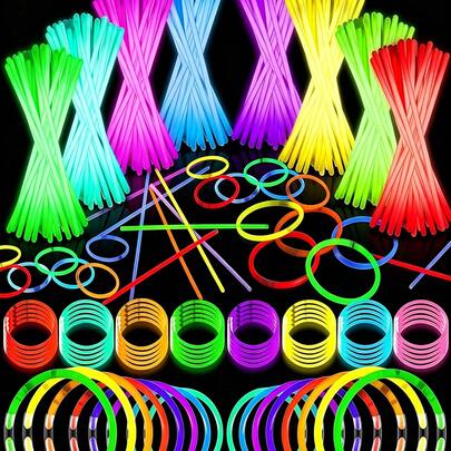 100 que phát sáng neon dài 20cm - Nhiều màu sắc để lựa chọn, thích hợp để tự làm vòng cổ, vòng tay, quà tặng sinh nhật, đám cưới, Halloween, quà tặng năm mới và ngày Valentine.