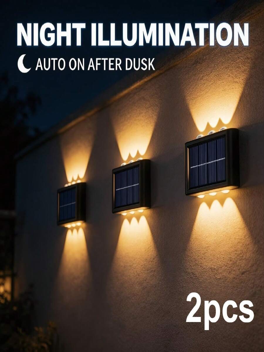 Solar Fence Lights, 2/4/6/8pcs Set Mini Solar Stair Lights, Warm White Pathway Lights For Garden, Shed, Pool And Outdoor Lighting
