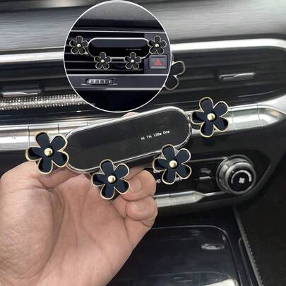 Phụ kiện xe hơi họa tiết hoa trang trí, giá đỡ điện thoại gắn cửa gió điều hòa, giá đỡ điện thoại định vị ô tô, đồ trang trí nội thất dành cho nữ.
