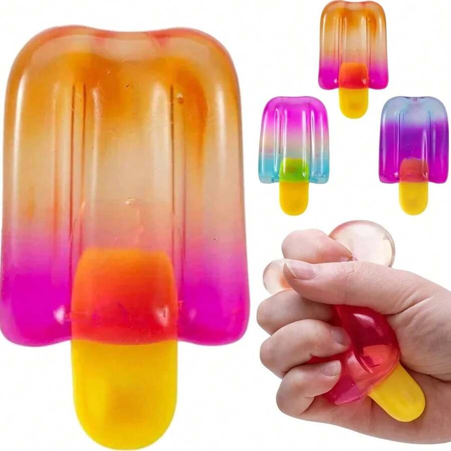 Ice Cream Squeeze Squishy Summer Sensory Stress Relief Decompression Venting Toy Party Favors Birthday Gift - 1 件,顏色隨機 - 查看 1