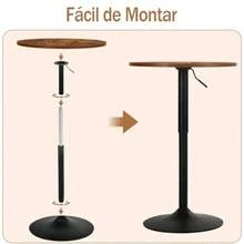 HOMEMAKE FURNITURE Mesa de Bar Redonda de 60 cm Altura Ajustable Rotación de 360° Base Cromada para Restaurante Bar Cafetería Cocina Lounge - Antiguo - Ver 7