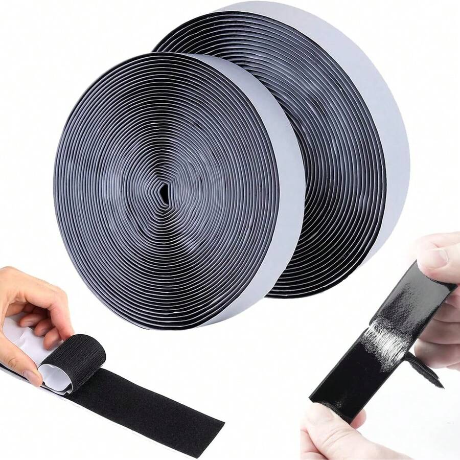 5M/1 Set: Hook And Buckle Double-Sided Self-Adhesive Tape, Hook And Loop, Used For Home Pasting And Fixing, Window Fixing, Photo Frames, Nameplates, Mosquito Nets, Carpets, Christmas Decorations, Pasting, Fixing, Strong Self-Adhesive Effect