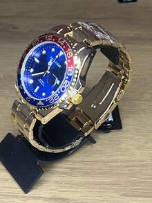 Original Men's And Women's Waterproof Watch, Gold Stainless Steel Watch - Blue Gold - View 3