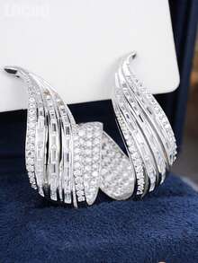 1 Pair Elegant Cubic Zirconia Stud Earrings, Designed For Women, Suitable For Weddings, Engagements, Anniversary Parties, Valentine's Day Gifts - 1# - View 10